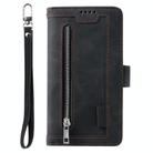 For Redmi Note 14 Pro 4G Nine Card Zipper Bag Leather Phone Case with Lanyard(Black) - 2