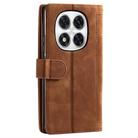 For Redmi Note 14 Pro 4G Nine Card Zipper Bag Leather Phone Case with Lanyard(Brown) - 3