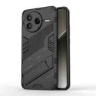 For Redmi K80 Punk Armor 2 in 1 PC + TPU Phone Case with Holder(Black) - 1