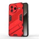 For Redmi K80 Punk Armor 2 in 1 PC + TPU Phone Case with Holder(Red) - 1