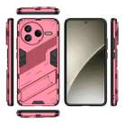 For Redmi K80 Punk Armor 2 in 1 PC + TPU Phone Case with Holder(Light Red) - 3