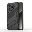 For Redmi K80 Pro Punk Armor 2 in 1 PC + TPU Phone Case with Holder(Black) - 1