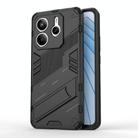 For Redmi Note 14 5G Punk Armor 2 in 1 PC + TPU Phone Case with Holder(Black) - 1