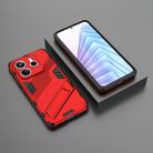 For Redmi Note 14 5G Punk Armor 2 in 1 PC + TPU Phone Case with Holder(Red) - 2