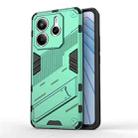 For Redmi Note 14 5G Punk Armor 2 in 1 PC + TPU Phone Case with Holder(Green) - 1