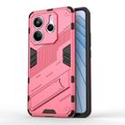 For Redmi Note 14 5G Punk Armor 2 in 1 PC + TPU Phone Case with Holder(Light Red) - 1