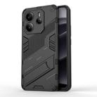 For Redmi Note 14 4G 163.25mm Punk Armor 2 in 1 PC + TPU Phone Case with Holder(Black) - 1