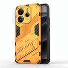For Redmi Note 14 4G 163.25mm Punk Armor 2 in 1 PC + TPU Phone Case with Holder(Orange) - 1