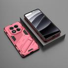 For Redmi Note 14 Pro 4G Punk Armor 2 in 1 PC + TPU Phone Case with Holder(Light Red) - 2