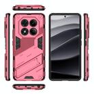 For Redmi Note 14 Pro 4G Punk Armor 2 in 1 PC + TPU Phone Case with Holder(Light Red) - 3