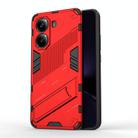For Redmi Note Turbo 4 Punk Armor 2 in 1 PC + TPU Phone Case with Holder(Red) - 1