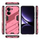 For Redmi Note Turbo 4 Punk Armor 2 in 1 PC + TPU Phone Case with Holder(Light Red) - 3