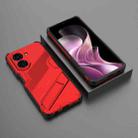 For Redmi A5 4G 171.1mm / Poco C71 Punk Armor 2 in 1 PC + TPU Phone Case with Holder(Red) - 2