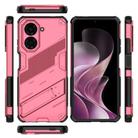 For Redmi A5 4G 171.1mm / Poco C71 Punk Armor 2 in 1 PC + TPU Phone Case with Holder(Light Red) - 3