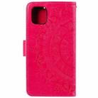 For Xiaomi Redmi 13 4G Totem Flower Embossed Leather Phone Case with Lanyard(Red) - 3