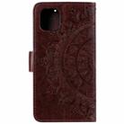 For Xiaomi Redmi 13 4G Totem Flower Embossed Leather Phone Case with Lanyard(Brown) - 3