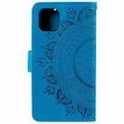 For Xiaomi Redmi 13 4G Totem Flower Embossed Leather Phone Case with Lanyard(Blue) - 3