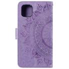 For Xiaomi Redmi 13 4G Totem Flower Embossed Leather Phone Case with Lanyard(Purple) - 3