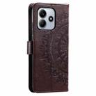 For Xiaomi Redmi Note 14 5G Totem Flower Embossed Leather Phone Case with Lanyard(Brown) - 3
