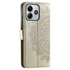 For Xiaomi Redmi Note 14 5G Totem Flower Embossed Leather Phone Case with Lanyard(Rose Gold) - 3