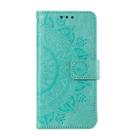 For Redmi Note 14 4G EU 164.84mm Totem Flower Embossed Leather Phone Case with Lanyard(Green) - 2