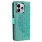 For Redmi Note 14 4G EU 164.84mm Totem Flower Embossed Leather Phone Case with Lanyard(Green) - 3