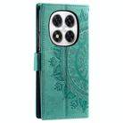 For Redmi Note 14 Pro 4G Totem Flower Embossed Leather Phone Case with Lanyard(Green) - 3