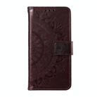 For Redmi Note 14 Pro 4G Totem Flower Embossed Leather Phone Case with Lanyard(Brown) - 2