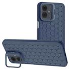 For Motorola Moto G14 Honeycomb Radiating Lens Holder TPU Phone Case(Blue) - 1