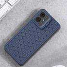 For Motorola Moto G14 Honeycomb Radiating Lens Holder TPU Phone Case(Blue) - 2