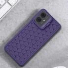 For Motorola Moto G14 Honeycomb Radiating Lens Holder TPU Phone Case(Purple) - 2