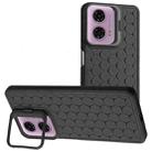 For Motorola Moto G24 / G04 Honeycomb Radiating Lens Holder TPU Phone Case(Black) - 1