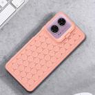 For Motorola Moto G24 / G04 Honeycomb Radiating Lens Holder TPU Phone Case(Pink) - 2