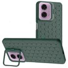 For Motorola Moto G24 / G04 Honeycomb Radiating Lens Holder TPU Phone Case(Green) - 1