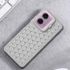 For Motorola Moto G24 / G04 Honeycomb Radiating Lens Holder TPU Phone Case(Grey) - 2