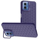 For Motorola Moto G34 Honeycomb Radiating Lens Holder TPU Phone Case(Purple) - 1