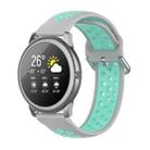 For Xiaomi Haylou Solar LS05 Two-tone Silicone Watch Band, Size: 22mm(Grey Teal) - 1