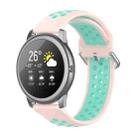 For Xiaomi Haylou Solar LS05 Two-tone Silicone Watch Band, Size: 22mm(Light Pink Teal) - 1