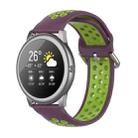 For Xiaomi Haylou Solar LS05 Two-tone Silicone Watch Band, Size: 22mm(Purple Lime) - 1