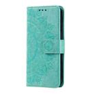 For Motorola Edge 50 Ultra Totem Flower Embossed Leather Phone Case with Lanyard(Green) - 2