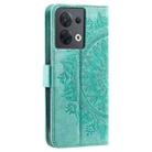 For Motorola Edge 50 Ultra Totem Flower Embossed Leather Phone Case with Lanyard(Green) - 3