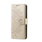 For Motorola Edge 50 Ultra Totem Flower Embossed Leather Phone Case with Lanyard(Gold) - 2