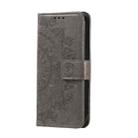 For Motorola Edge 50 Ultra Totem Flower Embossed Leather Phone Case with Lanyard(Grey) - 2