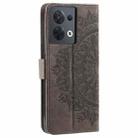 For Motorola Edge 50 Ultra Totem Flower Embossed Leather Phone Case with Lanyard(Grey) - 3