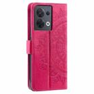 For Motorola Edge 50 Ultra Totem Flower Embossed Leather Phone Case with Lanyard(Red) - 3