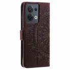 For Motorola Edge 50 Ultra Totem Flower Embossed Leather Phone Case with Lanyard(Brown) - 3