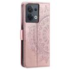 For Motorola Edge 50 Ultra Totem Flower Embossed Leather Phone Case with Lanyard(Rose Gold) - 3