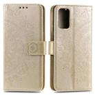 For Motorola Edge 50 Fusion Totem Flower Embossed Leather Phone Case with Lanyard(Gold) - 1