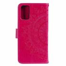For Motorola Edge 50 Fusion Totem Flower Embossed Leather Phone Case with Lanyard(Red) - 3
