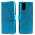 For Motorola Edge 50 Fusion Totem Flower Embossed Leather Phone Case with Lanyard(Blue) - 1